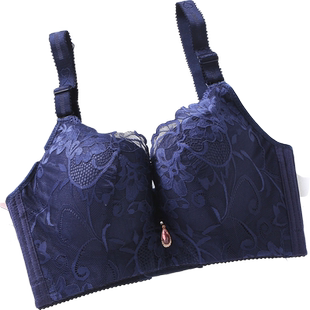 胖MM加肥加大号200斤薄款带钢圈侧收副乳聚拢调整型蕾丝薄款文胸D