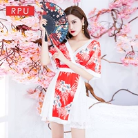 Hộp đêm ăn mặc gợi cảm Slim kimono giảm béo ngực thấp backless sâu V-cổ một từ hộp đêm thanh nữ quần áo - A-Line Váy các kiểu đầm xòe