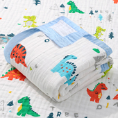 新生儿浴巾宝宝纯棉纱布柔软吸水儿童抱被毛巾被初生婴儿四季 盖毯