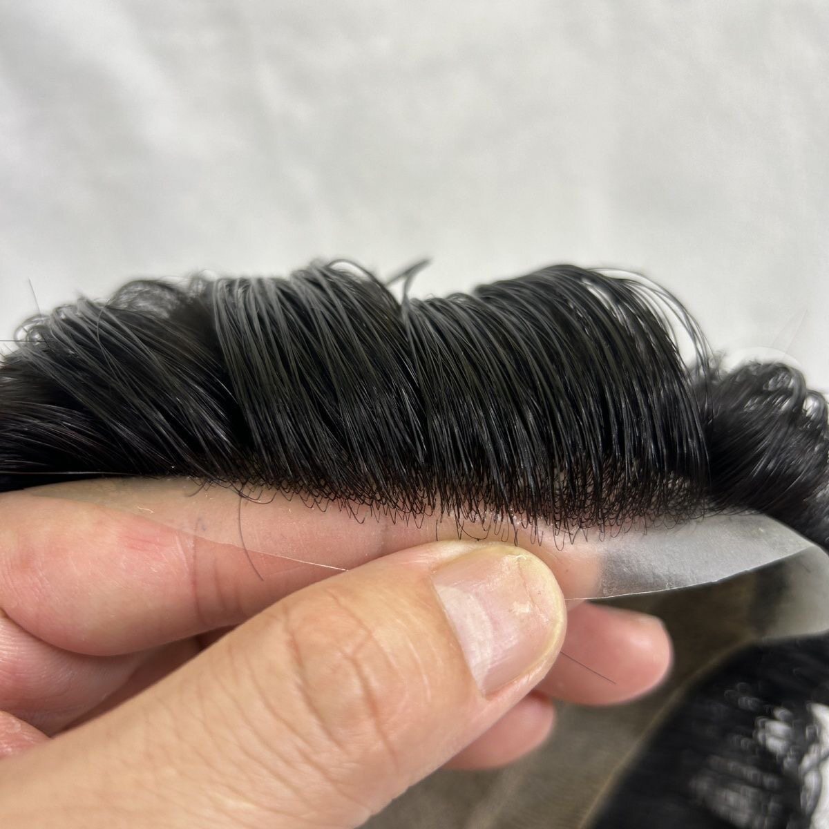 全递针男士假发夏季超薄隐形无痕全真发整顶补发片背头隐形发际线