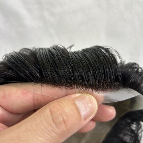 全递针男士假发夏季超薄隐形无痕全真发整顶补发片背头隐形发际线