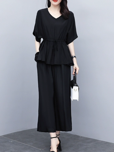 Летний шифоновый комплект, большой размер, подходит для полных девушек, по фигуре