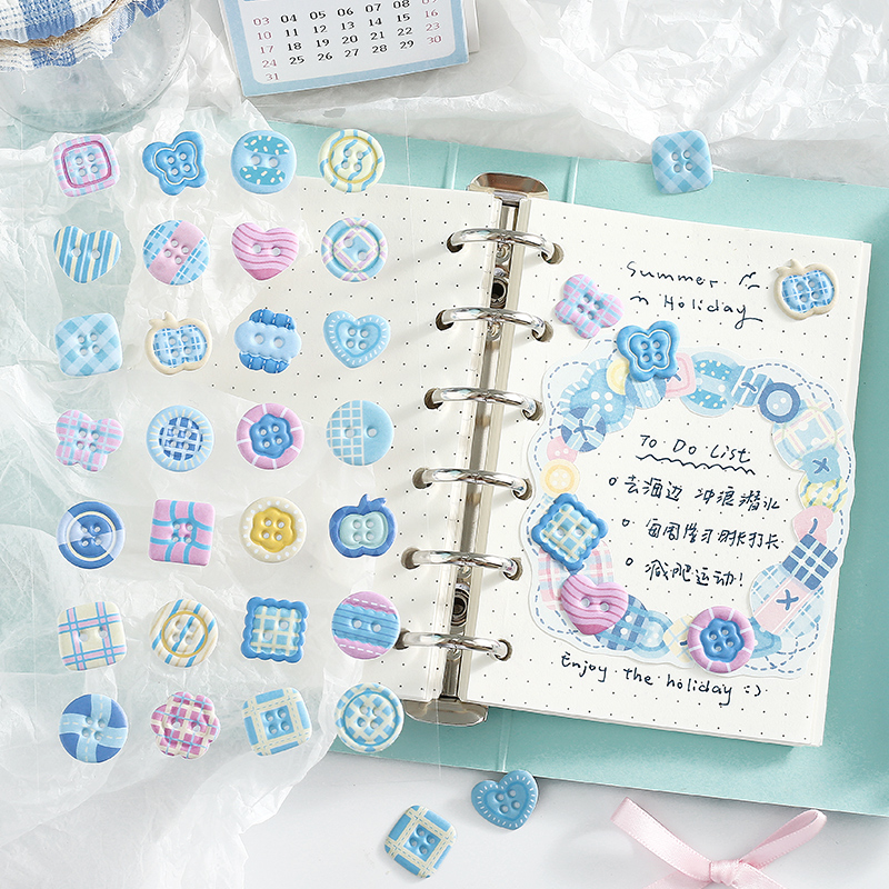 纽扣杂货铺系列泡棉立体贴纸学习