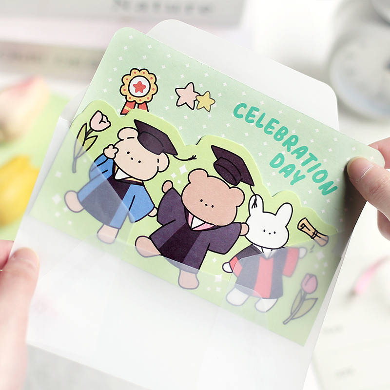 一套四张贺卡+四个信封