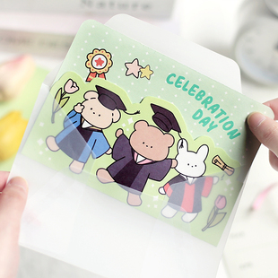 毕业季折叠贺卡礼物祝福留言卡片 松软学院 纸飞机纪念照小学生互赠卡片儿童节diy毕业赠言