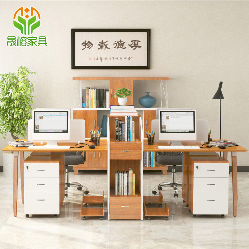 简约现代风家具四人位组合办公桌