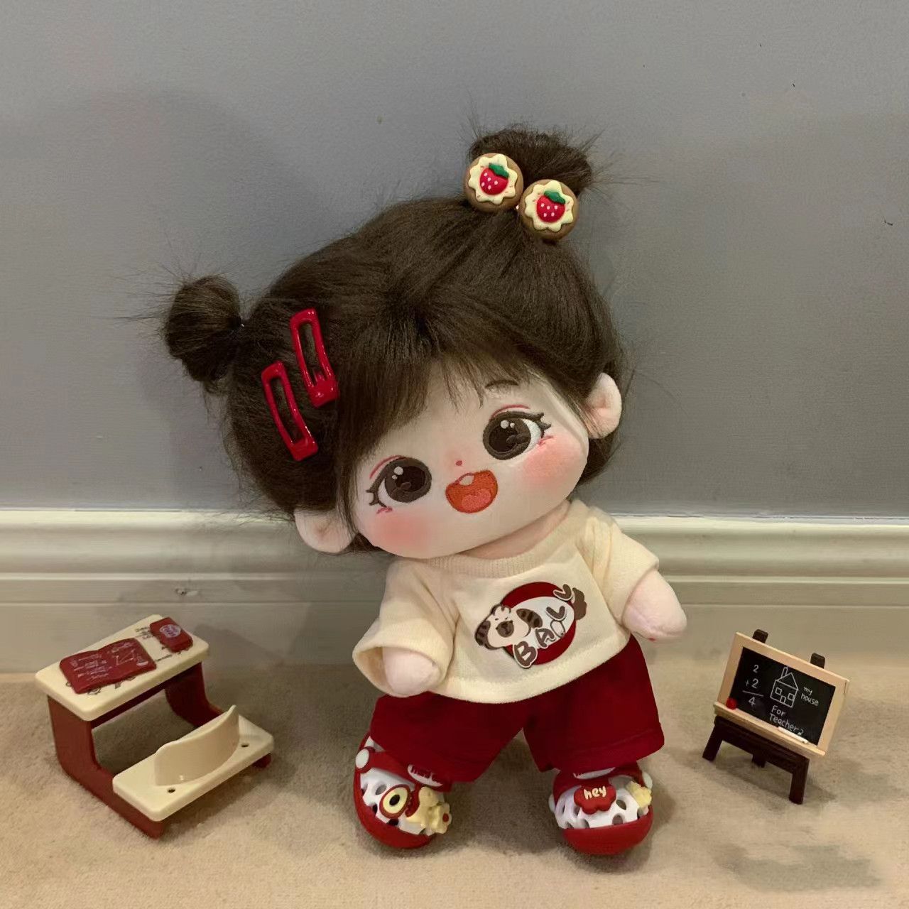 栗粒棉花娃娃公仔女娃20cm无属性可换装人形毛绒玩偶女生生日礼物