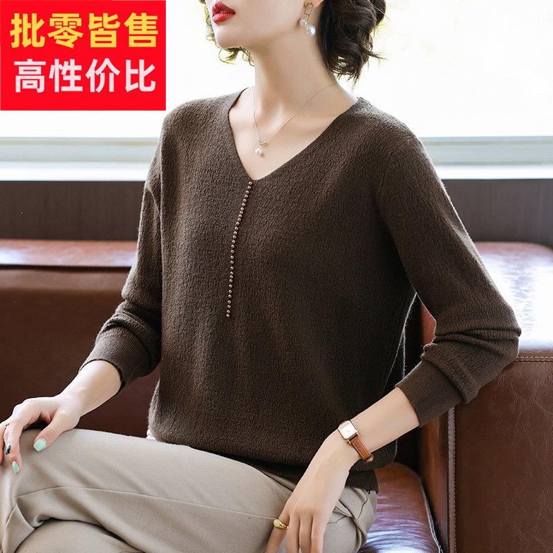 妈妈春秋洋气针织薄上衣服中年女装春装2026新款中老年时尚打底衫