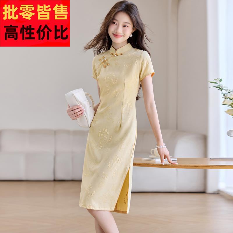 新中式旗袍女高端大气上档次夏季2025新款年轻款桑蚕真丝连衣裙子