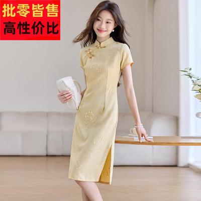 新中式旗袍女高端大气上档次夏季2025新款年轻款桑蚕真丝连衣裙子