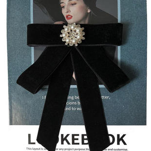 领结珍珠红色香风小黑色日系装饰配件饰品女士蝴蝶结领花领结饰品