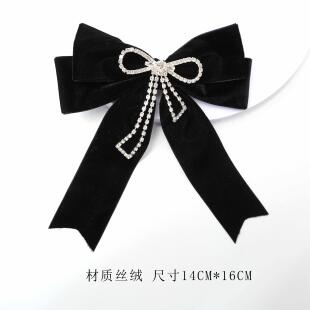 韩版 领口配饰职业领花 千金小姐黑色丝绒蝴蝶结领结女jk学院风衬衫
