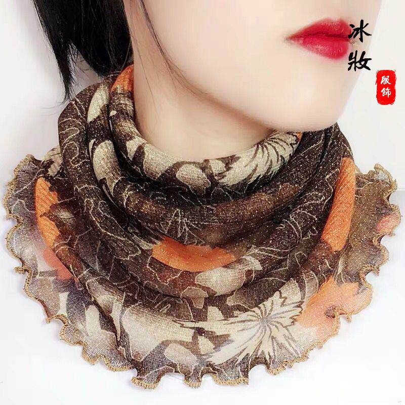 初秋黑色可爱女式领圈薄款两用时尚纯色秋天高领护颈小围脖通用