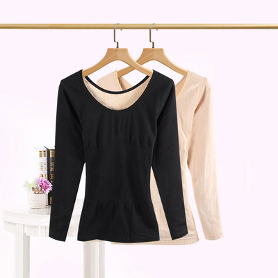 加绒加厚美体秋衣紧身保暖内衣女