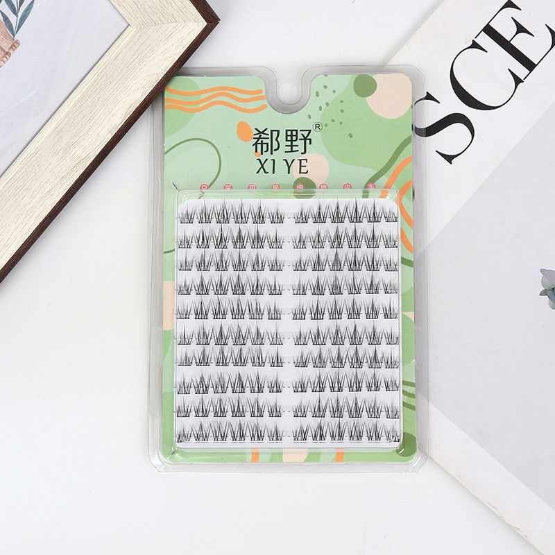 太阳花黑梗自然分段式新人三部曲单簇小恶魔漫画眼假睫毛女