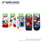 袜子四季 芝麻街船袜男女潮浅口短袜北大门韩国进口sesame street