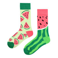 Asymmetrical socks for men and women, AB mid-calf socks, fruit cartoon animals, fun and colorful double socks, street trend sports thumbnail 5