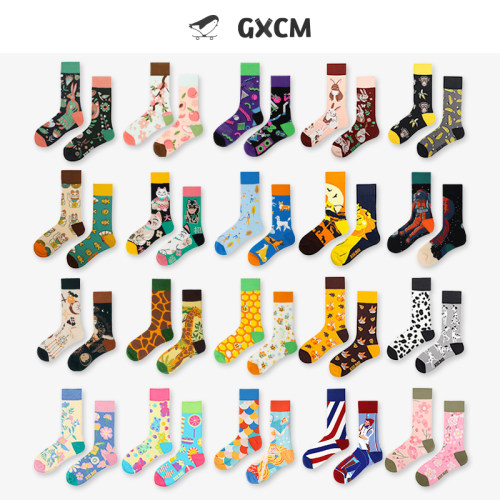 GXCM运动袜纯棉街头嘻哈AB袜子