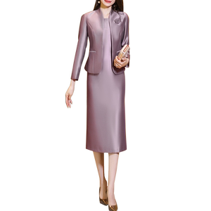 高级感喜婆婆婚宴套装2024秋新款气质修身日常可穿名媛礼服两件套