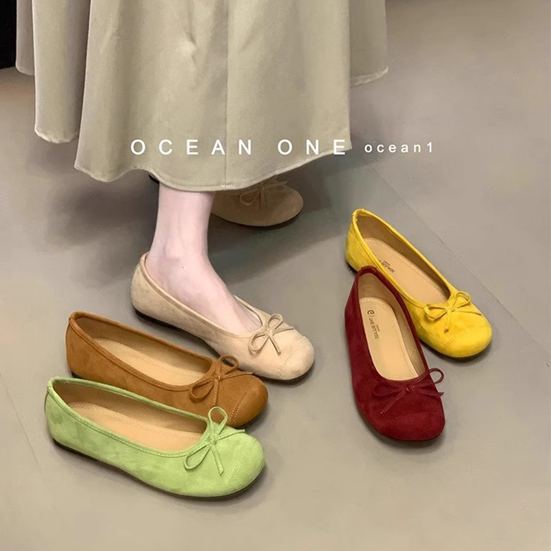 品牌法式红色浅口单鞋女2025春季新款仙女风配裙子百搭豆豆鞋玛丽