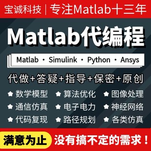 matlab代码帮做问题解决程序编写数学复现simulink建模与仿真代做