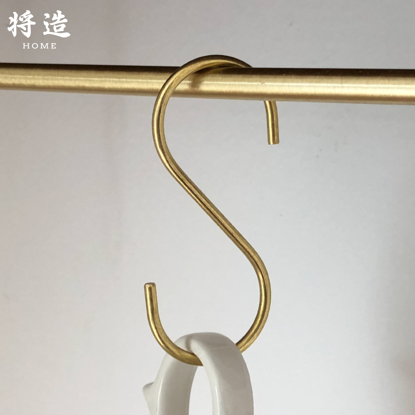 将造北欧ins风毛巾杆卫浴铜钩