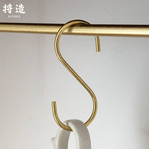 将造北欧ins风毛巾杆卫浴铜钩