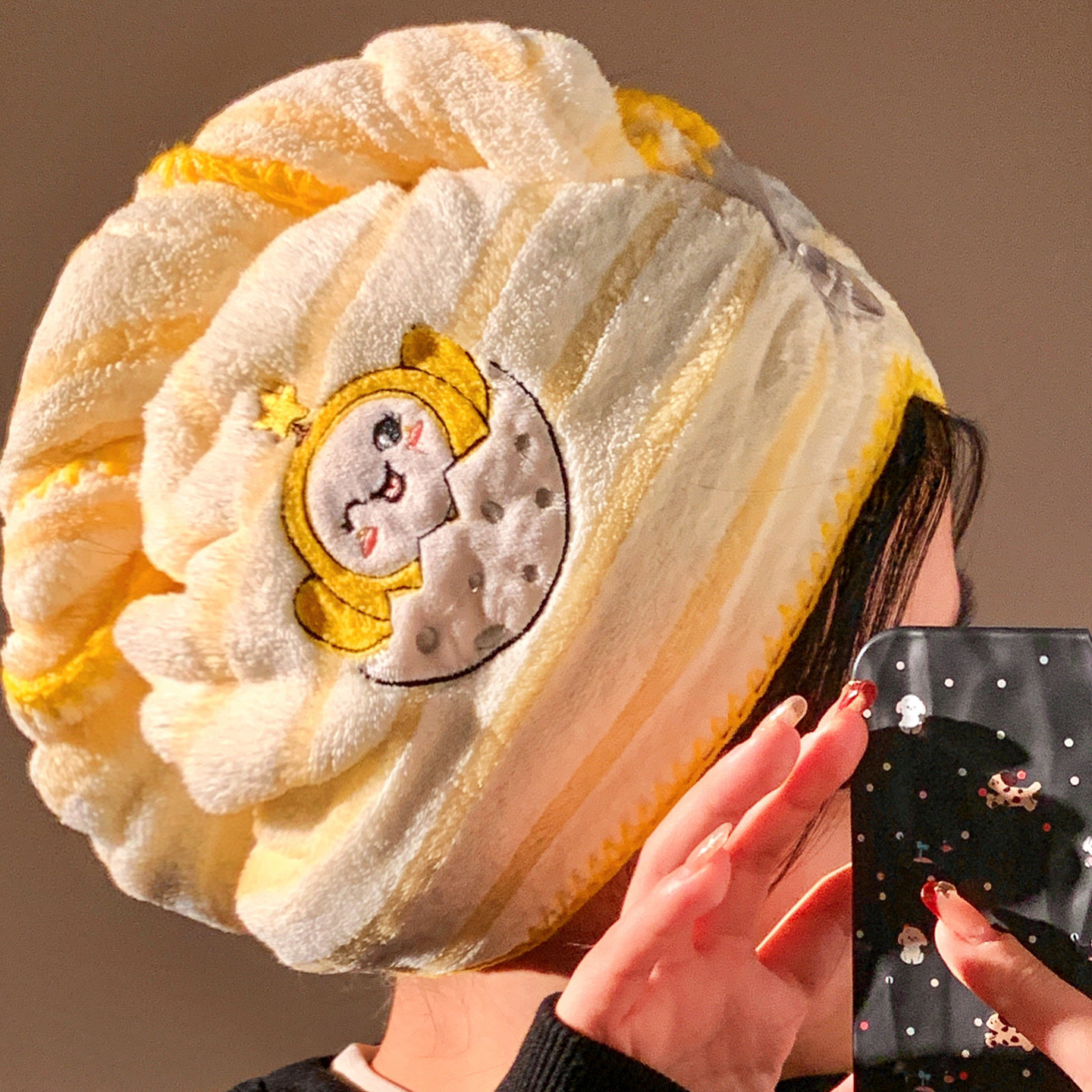 可爱蛋仔珊瑚绒干发帽女家用超强吸水速干包头发毛巾学生浴帽成人,家庭/个人清洁工具,干发帽/一次性干发帽,淘宝优惠券,粉丝福利购,淘宝优惠卷