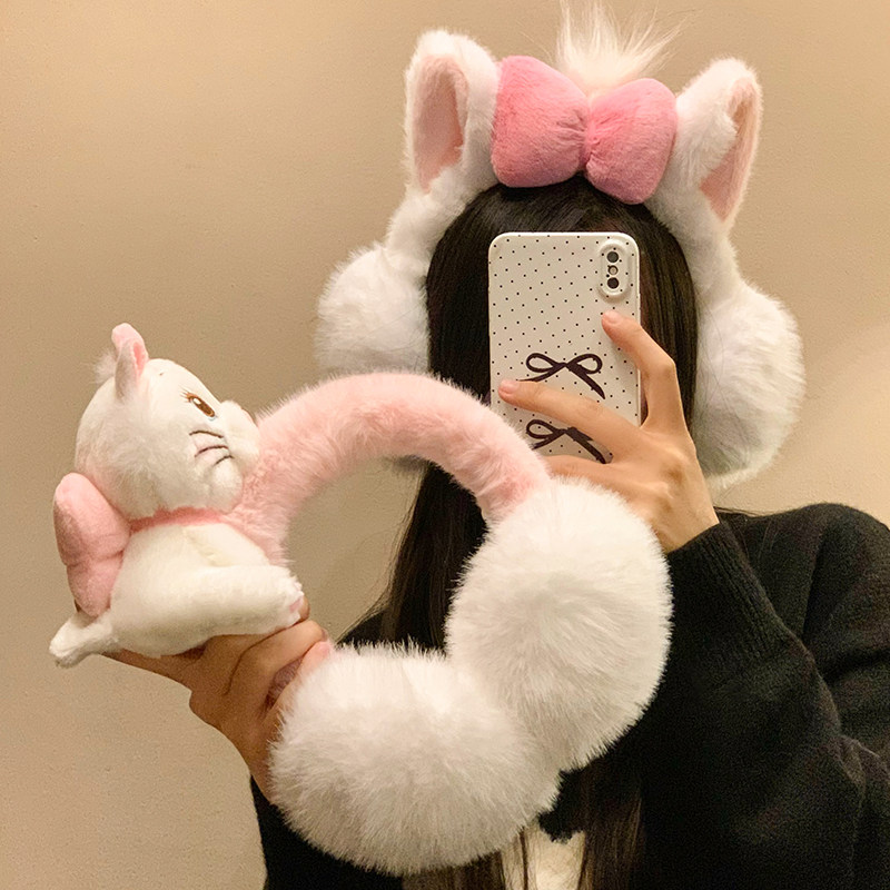 可爱玛丽猫毛绒耳罩女冬季加厚保暖可折叠护耳套毛茸茸耳包耳捂子,服饰配件/皮带/帽子/围巾,耳套,淘宝优惠券,粉丝福利购,淘宝优惠卷