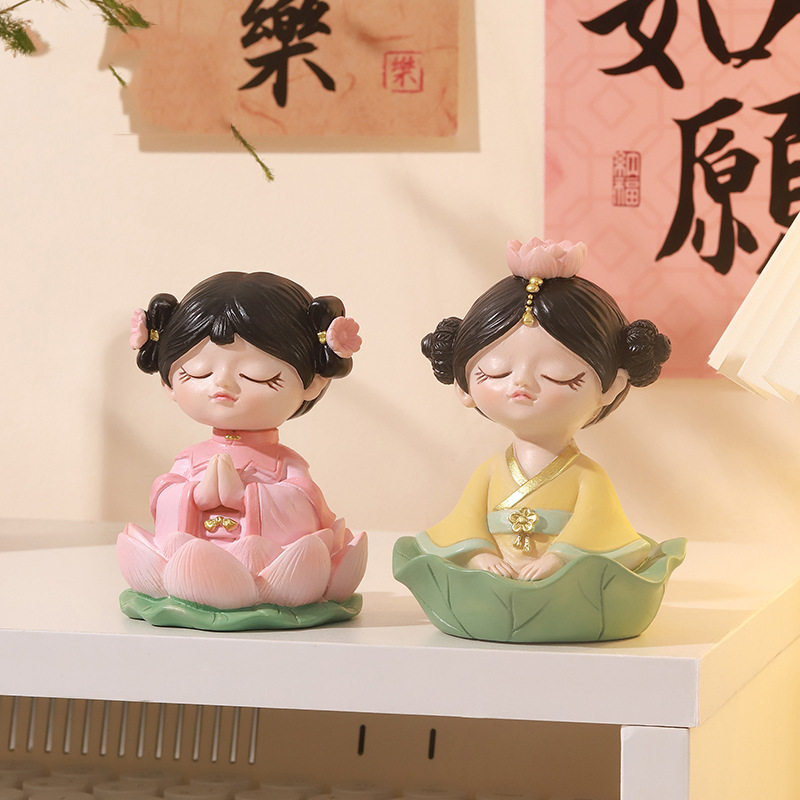 国潮佛系好运莲莲解压桌面摆件