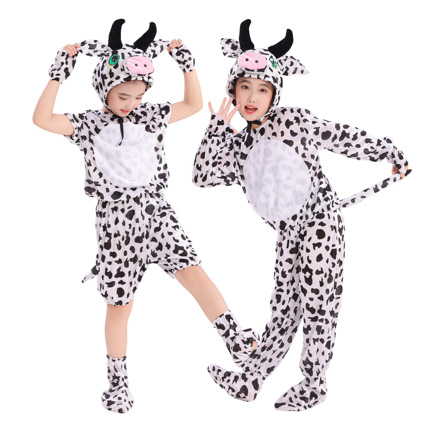 奶牛儿童动物小牛演出服幼儿园牛奶歌牧场小乖乖奶牛舞蹈表演服装
