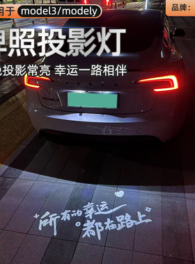 适用于特斯拉model3/modely汽车牌照投影灯后备箱迎宾焕新毛豆3/Y