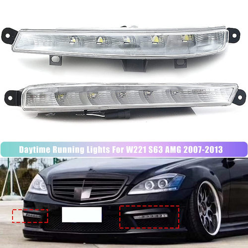 适用奔驰S级W221前杠雾灯S63杠灯S65日行灯S600AMG日间行车灯LED