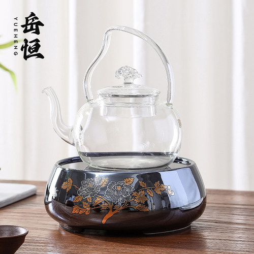 煮茶炉国风新中式镀蓝智能触控