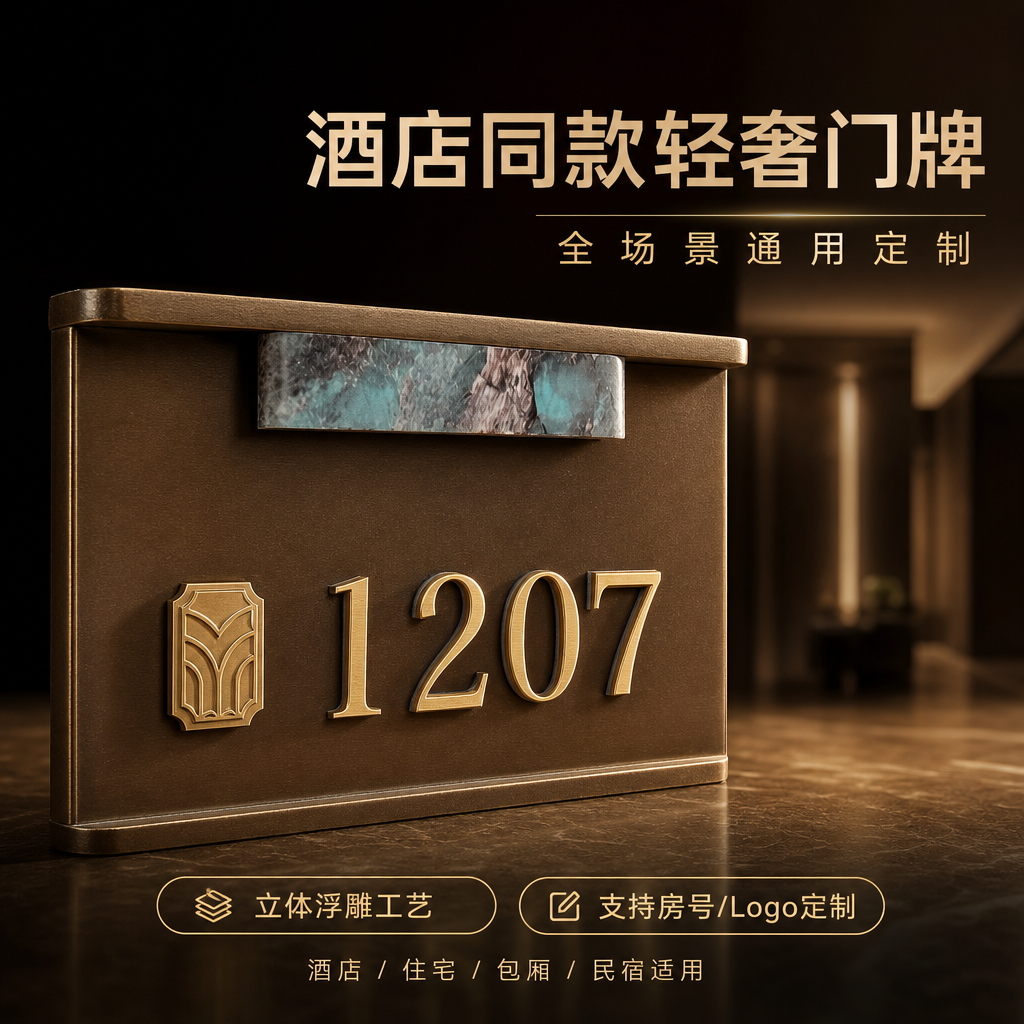 创意酒店门牌定制高档宾馆民宿客房号牌门显定做包厢包间门牌定制