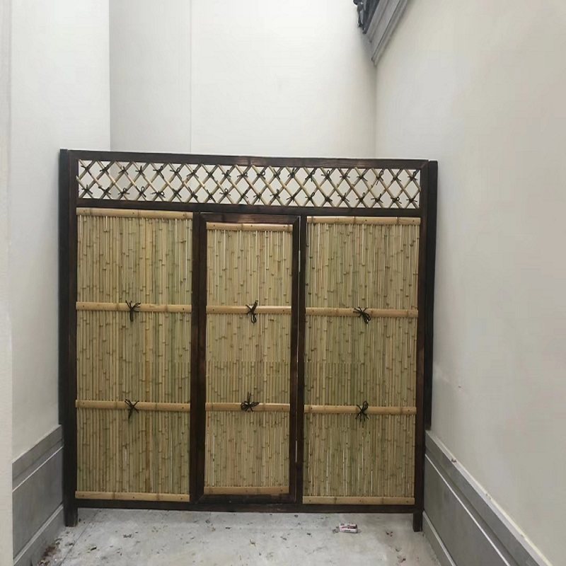 竹篱笆竹门庭院日式防腐木门户外院子围栏竹子栅栏花园围墙庭院墙