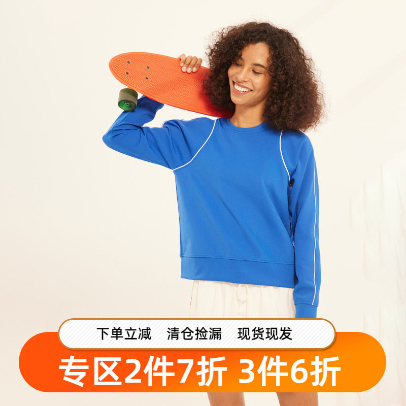 gymna复古运动卫衣宽松套头美式圆领上衣速干休闲跑步健身衣新款