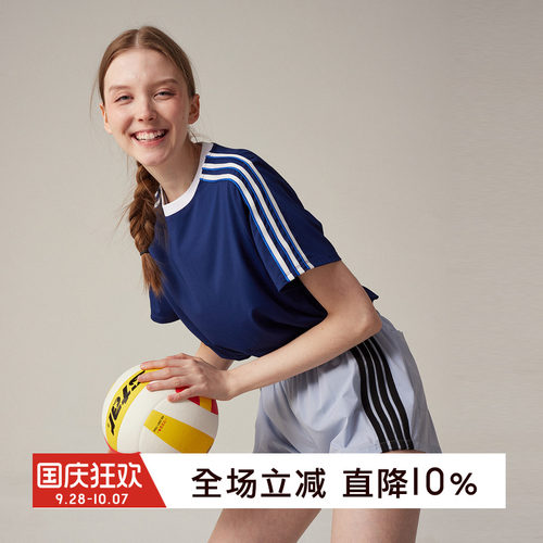 gymna复古运动T恤女速干宽松