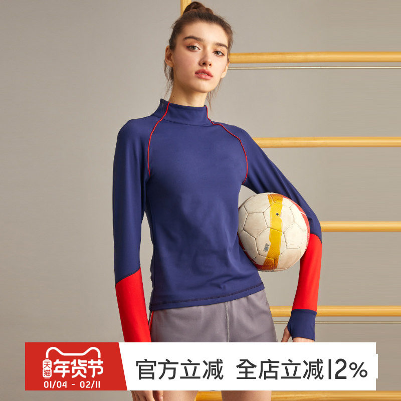 gymna复古学院风健身紧身衣训练速干上衣运动长袖跑步t恤瑜伽服秋