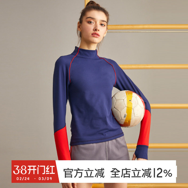 gymna复古学院风健身紧身衣训练速干上衣运动长袖跑步t恤瑜伽服秋