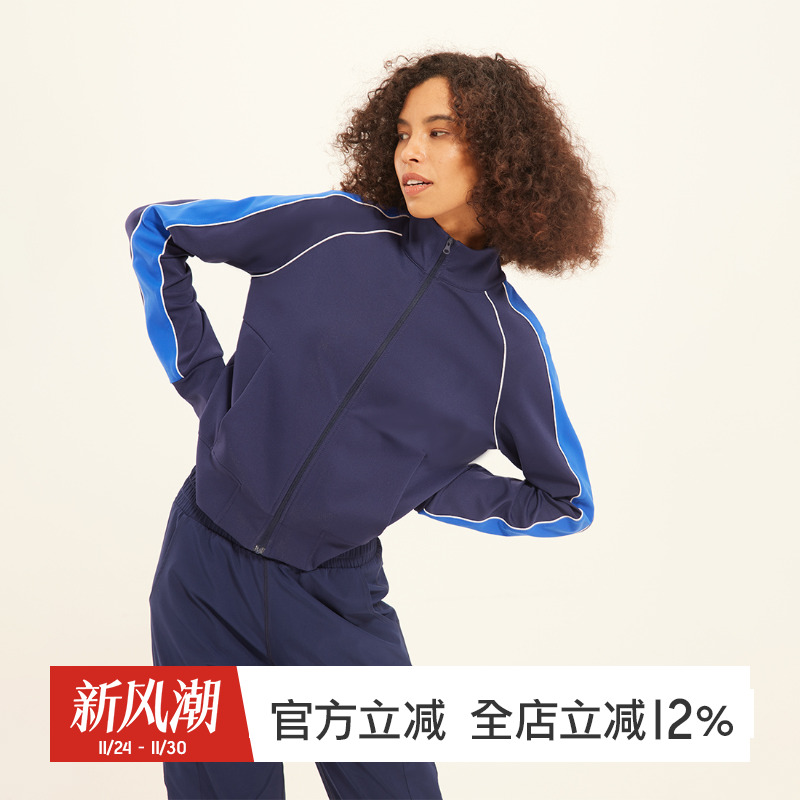 gymna美式女立领撞色运动外套