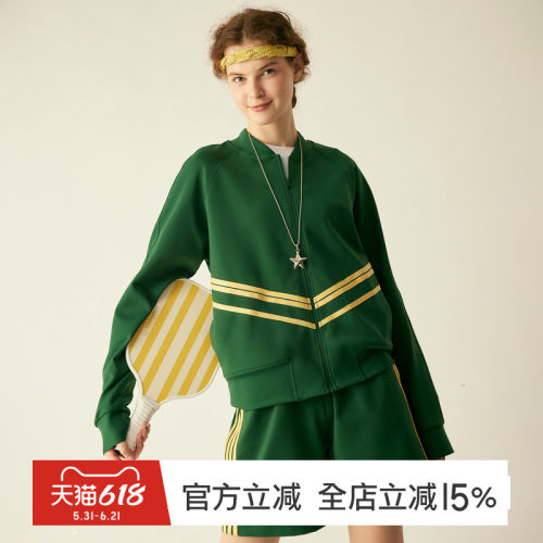 GYMNA复古运动外套宽松休闲开衫美式撞色健身训练棒球服夹克上衣