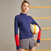 gymna复古学院风健身紧身衣训练速干上衣运动长袖 跑步t恤瑜伽服秋