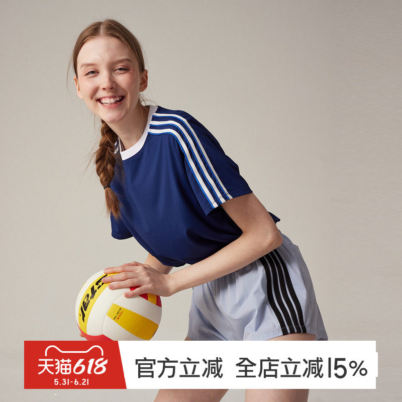 gymna复古运动T恤女速干宽松休闲上衣百搭显瘦健身跑步训练服短袖