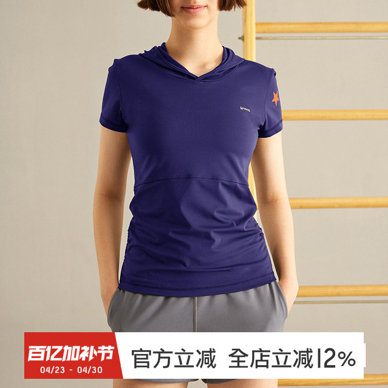 gymna复古学院风春夏休闲健身帽衫跑步运动修身显瘦透气瑜伽服女