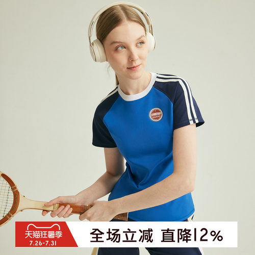 gymna运动休闲女圆领美式健身衣