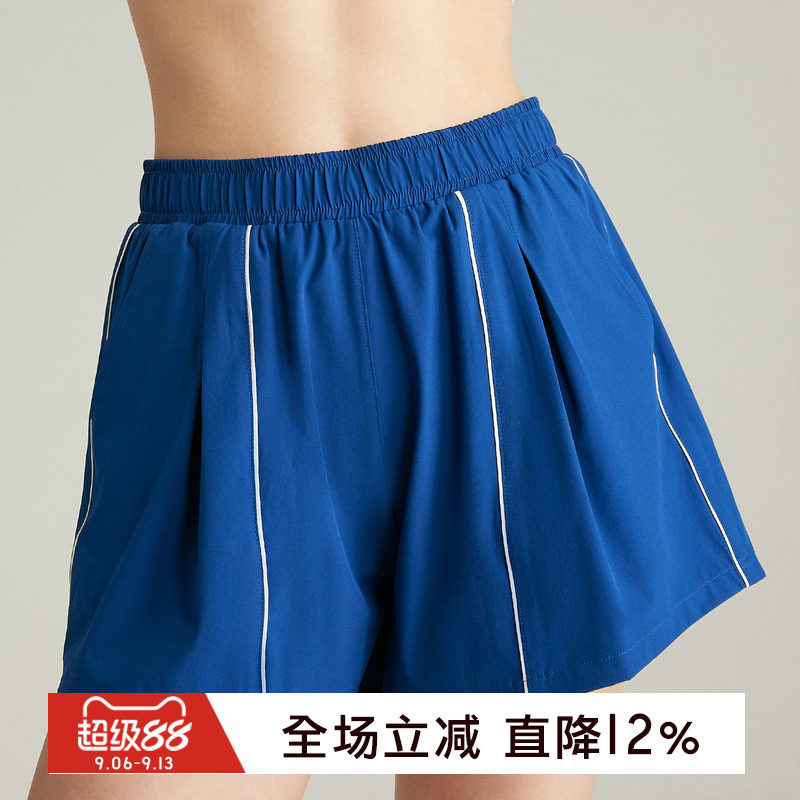 gymna美式运动短款高腰新款宽松透气假两件防走光休闲瑜伽健身裤