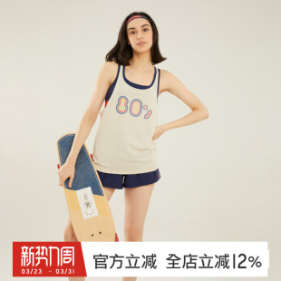 新款 gymna复古学院运动背心女速干裸感健身无袖 宽松上衣透气罩衫