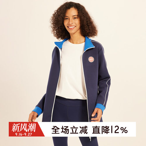gymna运动休闲女立领拼色外套