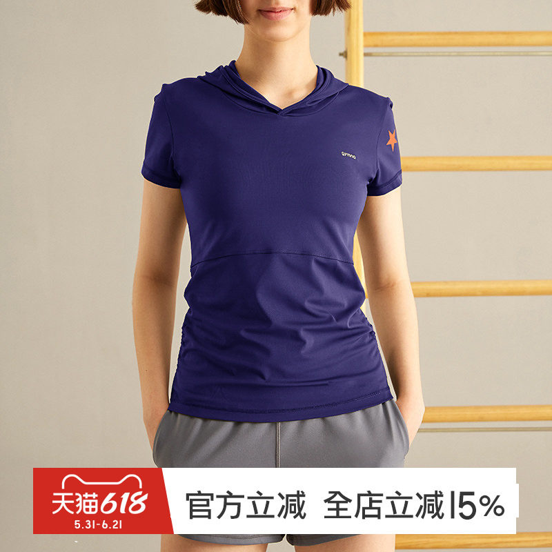 gymna复古学院风春夏休闲健身帽衫跑步运动修身显瘦透气瑜伽服女